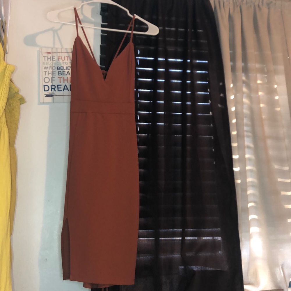 Burnt orange party dress